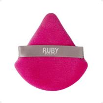Esponja Puff Para Pó Ruby Kisses Triangular Rosa E Cinza