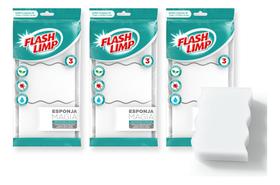 Esponja Tira Manchas Sujeira Kit 9 Unidades Flash Limp Esponja Tira Manchas Sujeira Kit 9 Unidades Flash Limp