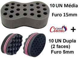 Esponja Twist 10 Média + 10 Dupla Afro Nudred Cabelo - Santa Clara