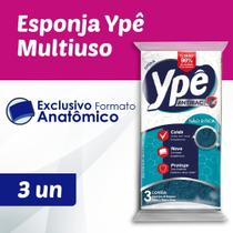 Esponja YPÊ Dupla Face Antibacteriana Não Risca c/ 3un