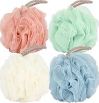Esponjas de banho Fu Store Loofah Sponge Shower 50g, 4 cores, pacote com 4