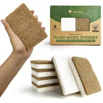 Esponjas de cozinha AIRNEX Biodegradáveis Natural, pacote com 6