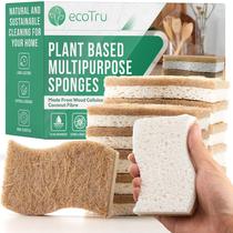 Esponjas de cozinha EcoTru Eco-Smart, pacote com 12 esponjas naturais compostáveis Esponjas de cozinha EcoTru Eco-Smart, pacote com 12 esponjas naturais compostáveis