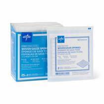 Esponjas de Gasa Tejida Medline, Estériles, 12 Capas, 10 x 10 cm, Caixa com 50