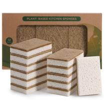 Esponjas de limpeza hasumcol Natural Coconut Scrubber, pacote com 12