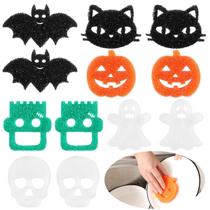 Esponjas de limpeza Umigy Halloween 12 peças Ghost Bat Pumpkin Cat