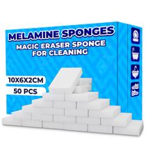 Esponjas de melamina Reluen White 50 unidades 10x6x2cm para limpeza