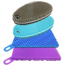 Esponjas de silicone Asiopphire, pacote com 4, lavador de pratos de dupla face Esponjas de silicone Asiopphire, pacote com 4, lavador de pratos de dupla face