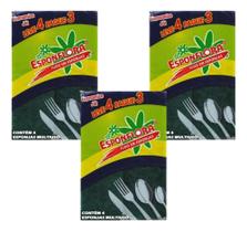 Esponjas Dupla Face Multiuso Limpeza Cozinha kit 12 unidades