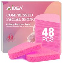 Esponjas Faciais AIDEA 48 Unidades Rosa Descartáveis Esponjas Faciais AIDEA 48 Unidades Rosa Descartáveis
