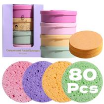 Esponjas Faciais BS-MALL 80 Unidades, Discos Esfoliantes Reutilizáveis