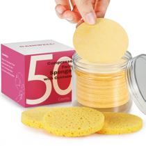Esponjas faciais comprimidas GAINWELL, 50 unidades com recipiente Esponjas faciais comprimidas GAINWELL, 50 unidades com recipiente