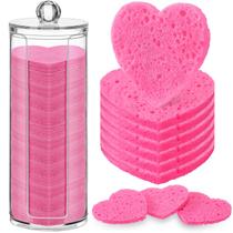 Esponjas faciais comprimidas Sieral 120 unidades com recipiente rosa vermelha