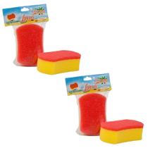 Esponjas Para Banho Luna Absorvente E Ultra Macia Dia A Dia Kit 4 unidades