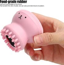 Esponjinha de Silicone Formato Polvo para Lavar Rosto Limpeza de Pele e Esfoliação Facial Rosa Esponjinha de Silicone Formato Polvo para Lavar Rosto Limpeza de Pele e Esfoliação Facial Rosa