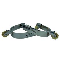 Espora crista curtinha em inox com roseta trevo em metal cavalgada dia a dia cavaleiro/a team roping doma passeio