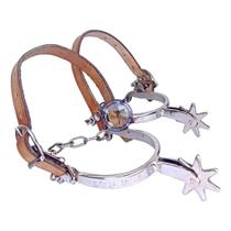 Espora de Vaquejada em aço Inox com correia de couro