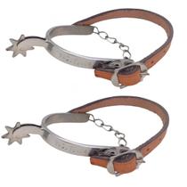 Espora de Vaquejada em aço Inox com correia de couro