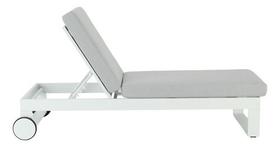 Espreguicadeira Aluminio Rodas 4 Posicoes Ate 200kg - Branca