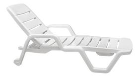 Espreguicadeira Branco Plastico 3 Posicoes 28x71x194 Cm Espreguicadeira Branco Plastico 3 Posicoes 28x71x194 Cm