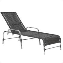 Espreguiçadeira Catar em Alumínio Para Piscina Jardim Trama