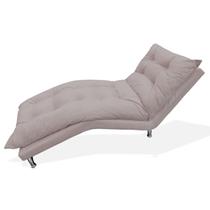 Espreguiçadeira Chaise Decorativa Estofada Sala de Estar Diva Suede Rose - DL Decor