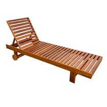 Espreguiçadeira Chaise para Piscina Regulavél Madeira de Demolição Sudeste Rústico
