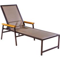 Espreguiçadeira de Alumínio e tela sling móveis para piscina