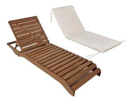 Espreguiçadeira De Madeira Piscina Com Colchonete