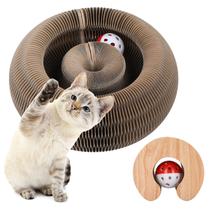 Espreguiçadeira de papelão Cat Scratcher TV em forma de L com bola FluffyDream