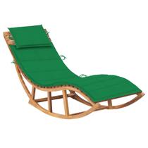 Espreguiçadeira de pátio vidaXL Rocking Sunlounger em madeira de teca Espreguiçadeira de pátio vidaXL Rocking Sunlounger em madeira de teca