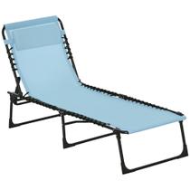 Espreguiçadeira Dobrável Outsunny 4 Posições Azul Espreguiçadeira Dobrável Outsunny 4 Posições Azul