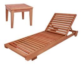 Espreguiçadeira e Mesa De Centro Ipanema em Madeira Maciça