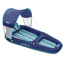 Espreguiçadeira flutuante de piscina Aqua Ultimate com dossel UPF 50 e porta-copos