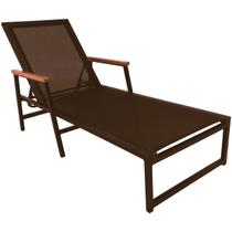 Espreguiçadeira Frésia com Braços Tela Sling e Aluminio