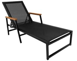 Espreguiçadeira Frésia com Braços Tela Sling e Aluminio