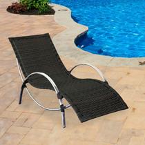 Espreguiçadeira Guarujá Alumínio e Fibra Sintética Preto