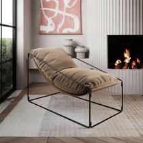 Espreguiçadeira Industrial Luxo Arpoador com Almofada Bege