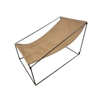 Espreguiçadeira Industrial Luxo Arpoador Tecido Suede Bege