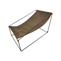 Espreguiçadeira Industrial Luxo Arpoador Tecido Suede Marrom