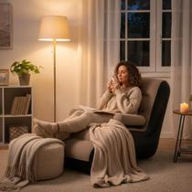 Espreguiçadeira Inflável Piscina Azul 180x80cm Válvula de Segurança Resistente