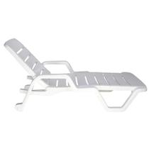 Espreguiçadeira Leblon com Rodas em Polipropileno Branco com 4 Posições 120kg de Capacidade - 92256010 - TRAMONTINA