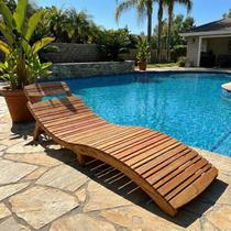 Espreguiçadeira Madeira Maciça Com Acabamento Stain Premium Para Área Externa Piscina Jardim Espreguiçadeira Madeira Maciça Com Acabamento Stain Premium Para Área Externa Piscina Jardim