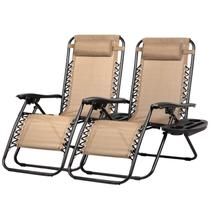 Espreguiçadeira Nazhura Relaxing Recliners, conjunto de 2 com travesseiro