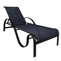 Espreguiçadeira Piscina em Alumínio e Fibra Sintética Ondulada Encosto 5 Posições Espreguiçadeira Piscina em Alumínio e Fibra Sintética Ondulada Encosto 5 Posições