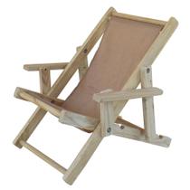 Espreguiçadeira Preguiçosa Dobrável Infantil Madeira Maciça Natural Com Braço Tecido Cor Branco