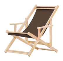 Espreguiçadeira Preguiçosa Dobrável Madeira Maciça Com Braço Natural Com Tecido Cor Marrom Espreguiçadeira Preguiçosa Dobrável Madeira Maciça Com Braço Natural Com Tecido Cor Marrom