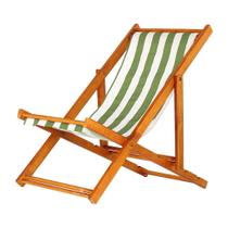 Espreguiçadeira Preguiçosa Dobrável Madeira Maciça Envernizada Mel Sem Braço Com Tecido Cor Listrado Verde e Branco Espreguiçadeira Preguiçosa Dobrável Madeira Maciça Envernizada Mel Sem Braço Com Tecido Cor Listrado Verde e Branco