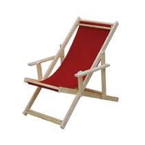 Espreguiçadeira Preguiçosa Dobrável Madeira Maciça Natural com Tecido Vermelho Espreguiçadeira Preguiçosa Dobrável Madeira Maciça Natural com Tecido Vermelho