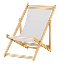 Espreguiçadeira Preguiçosa Dobrável Madeira Maciça Natural Sem Braço Tecido Cor Branco Espreguiçadeira Preguiçosa Dobrável Madeira Maciça Natural Sem Braço Tecido Cor Branco